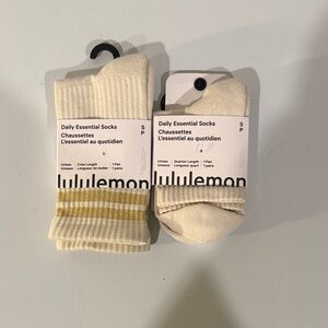 lululemon athletica Cream and Gold Women’s Daily Essential Socks